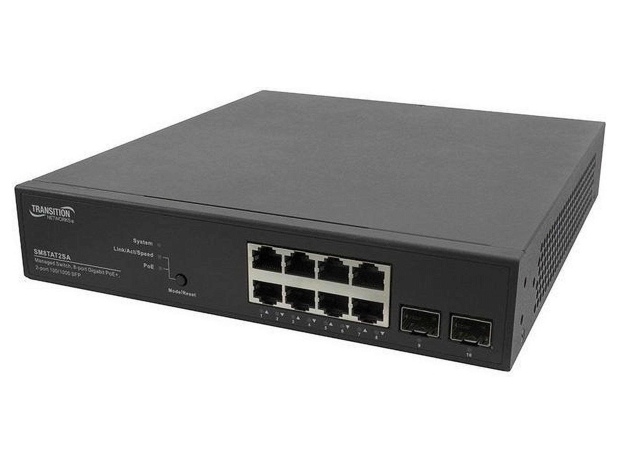 Transition Networks 8-Port Smart Managed PoE+ Switch w/ 2 SFP Slots