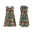 thumbnail image 3 of Bixox Snake And Flower Print Women's Sleeveless A-Line Dress with Pockets, Casual Knee-Length Tank Dress for Summer-Large, 3 of 7