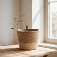 thumbnail image 6 of Lilixerw Woven Planter Basket, Brown Small 6.1x4.33x4.13 inch Flower Pot Cover for Floral, Storage Basket for Indoor Outdoor Desk Shelf Decoration, 6 of 8