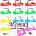 thumbnail image 1 of HLONK 13 Pack Small Plastic Reptile Carrier Breeding Box Hatching Container for Fish Turtle Hermit Crab Spider Snake Bearded Dragon Lizard random color  Pet Transport Case  Terrarium Encl, 1 of 4