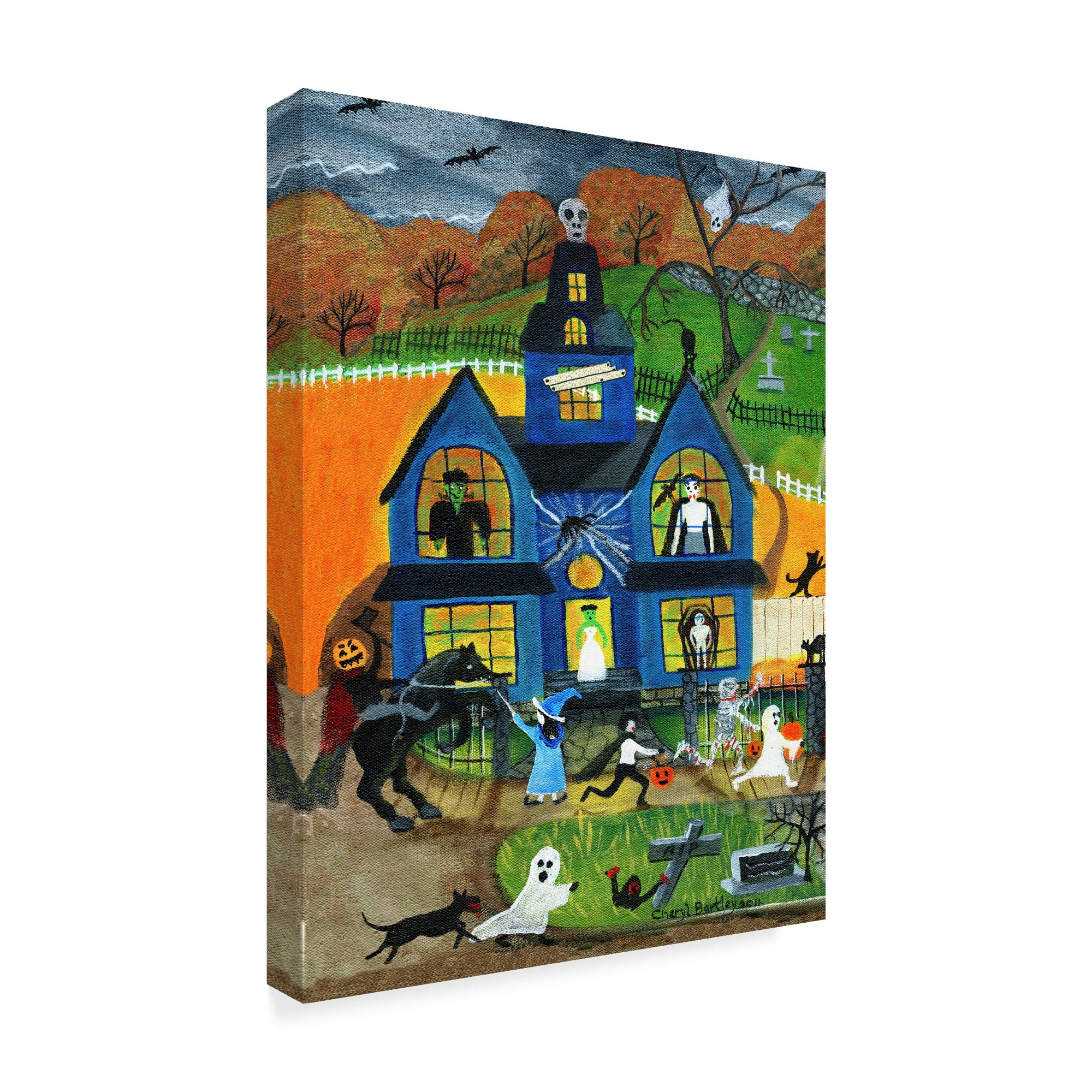 Trademark Fine Art 'Blue House Of Frankenstein' Canvas Art by Cheryl Bartley