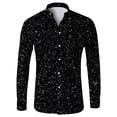 thumbnail image 2 of XIAOCHA Men's Sparkly Glitter Shirt Deep V Neck Long Sleeve Casual Tunic Eye Catching Glam Party Going Out Top, 2 of 4
