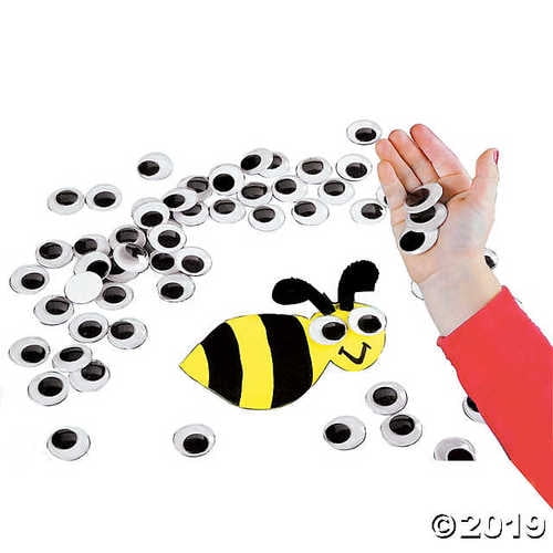 100 Super Huge Black Wiggle Googly Eyes