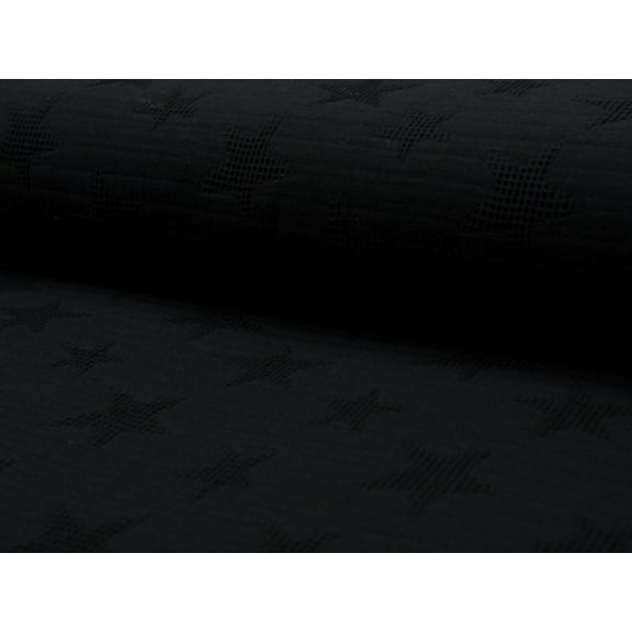 Minerva Jacquard Cotton Waffle Fabric Black - per yard