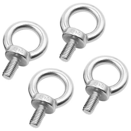 

Eye Bolts M10 x 2Pcs Lifting Ring Eye Bolts Male Thread Screws Bolt Stainless Steel Eye Bolts Rod Ring Shaped Eye