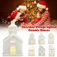 thumbnail image 2 of Pekkaxy Light-Up Ceramic Christmas Village Houses, LED Winter Holiday Tabletop Decorations, 2 of 4