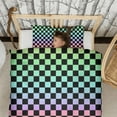 thumbnail image 3 of Rainbow Checkerboard Duvet Cover and Pillowcase Set for Single Bedding, Bedroom Accessories for Kids Teens, 3 of 5