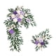 thumbnail image 1 of 2 piezas de arco de boda con flores para esquinas, flores verdes, estilo rústico, respaldo para silla de boda Púrpura, 1 of 9