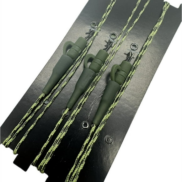 Bgsha Ligne de Pêche à la Carpe Prête Fils Noués Core Leads 15*10cm Leadcore avec Changement Rapide Pivot PE Ligne Tressée avec Leads Camouflage Vert