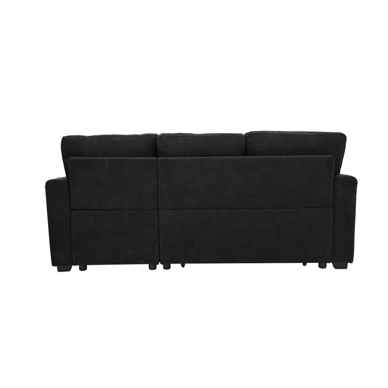 Convertible Sleeper Sectional Sofa with Pull-Out Bed & Reversible Chaise, Loveseat Couch with Hidden Storage for Small Spaces