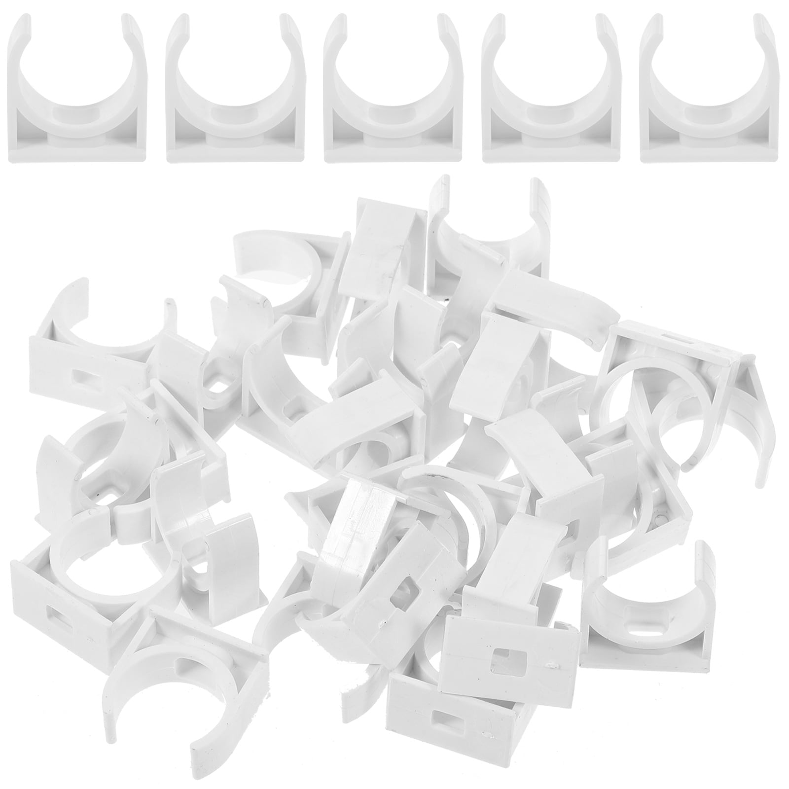 FRCOLOR  50 Pcs U-shaped Pipe Clamp Coupler Clamps Heavy Duty Fasten White