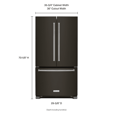 KitchenAid - 20 Cu. Ft. French Door Counter-Depth Refrigerator - Black Stainless Steel