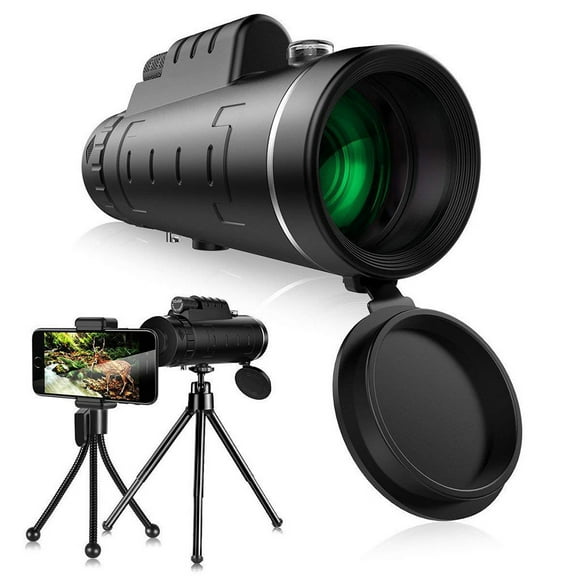 Special Savings,40X60 Optical HD Lens Monocular Telescope+ Tripod+ Clip For Universal Phone,PENDANE,Black