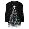 thumbnail image 4 of Mifsaly Merry Christmas Shirts Women 3/4 Sleeve Crewneck Plus Size T-Shirts Gradient Bright Fashion Pullover Tops Festival Party Blouse Holiday Funny Outfits 2025, 4 of 5