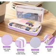 thumbnail image 5 of Estuche escolar de color morado marino, bolsa de lápices escolares de gran capacidad, bolsa de maquillaje estética para suministros escolares para niñas, niños, mujeres, hombres, niños, adolescentes y, 5 of 5