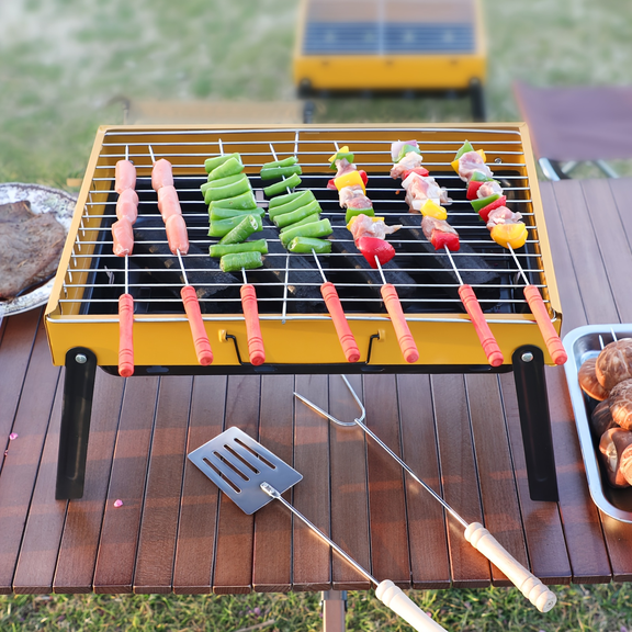 HOWSENTRIP Lightweight Small BBQ Grill for Outdoor,Portable Charcoal Grill, Camping, Hiking, Picnics, Tailgating, Beach & Backyard Parties, Easy to Store