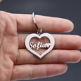 thumbnail image 2 of Dainty Customize Name Charm Key Chain Personalized Family Gift Stainless Steel Heart Pendants Keyring Jewelry Keychain, 2 of 2