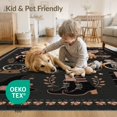 thumbnail image 4 of ODIKA 3'x5' Washable Accent Rug Pet Friendly, Non-Shedding Mat Black Pink Mystical Motifs and Enchanted Icons Elegant Witchcraft Celestial Design for Bedside, Nursery Room, 4 of 7