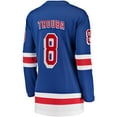 thumbnail image 3 of Women's Fanatics Jacob Trouba Blue New York Rangers Home Breakaway Player Jersey, 3 of 3