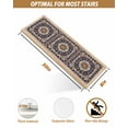 thumbnail image 5 of Navy Blue Boho Stair Treads for Wooden Steps Indoor Runner Rug Carpet, Contemporary Abstract Ethnic Vintage Geometric 4 Pieces Peel and Stick Staircase Step Treads Covers Washable Door Mats 30"x8", 5 of 5