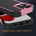 thumbnail image 3 of Dteck Case for iPhone 16 Pro,Shockproof Silicone Heavy Duty Dual Layer Protective Hard PC Textured Back & Soft Bumper Cover for iPhone 16 Pro,Pink, 3 of 7