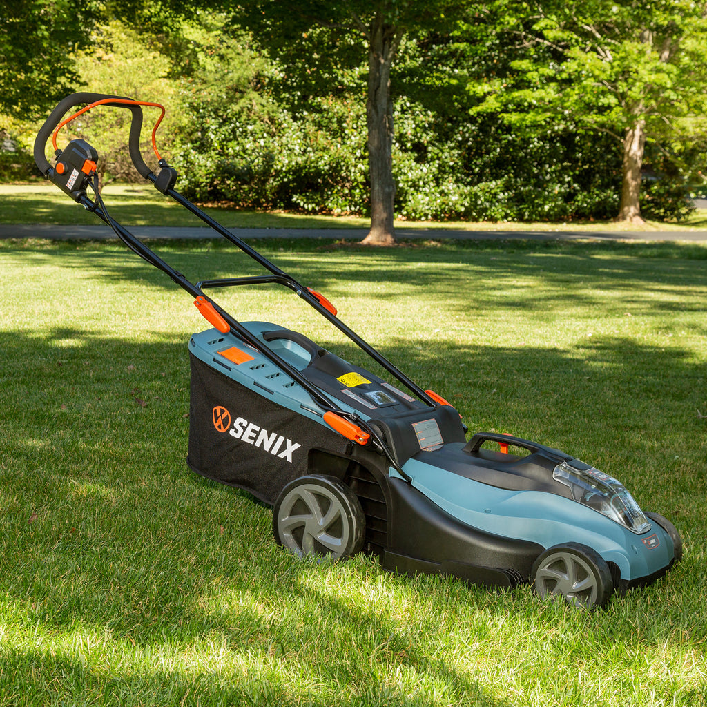 SENIX 58 Volt Max* Cordless Lawn Mower, 17-Inch, Brushless Motor, 6-Position Height Adjustment, 13-Gallon Bagger (Battery and Charger Included) LPPX5-M - image 2 of 12