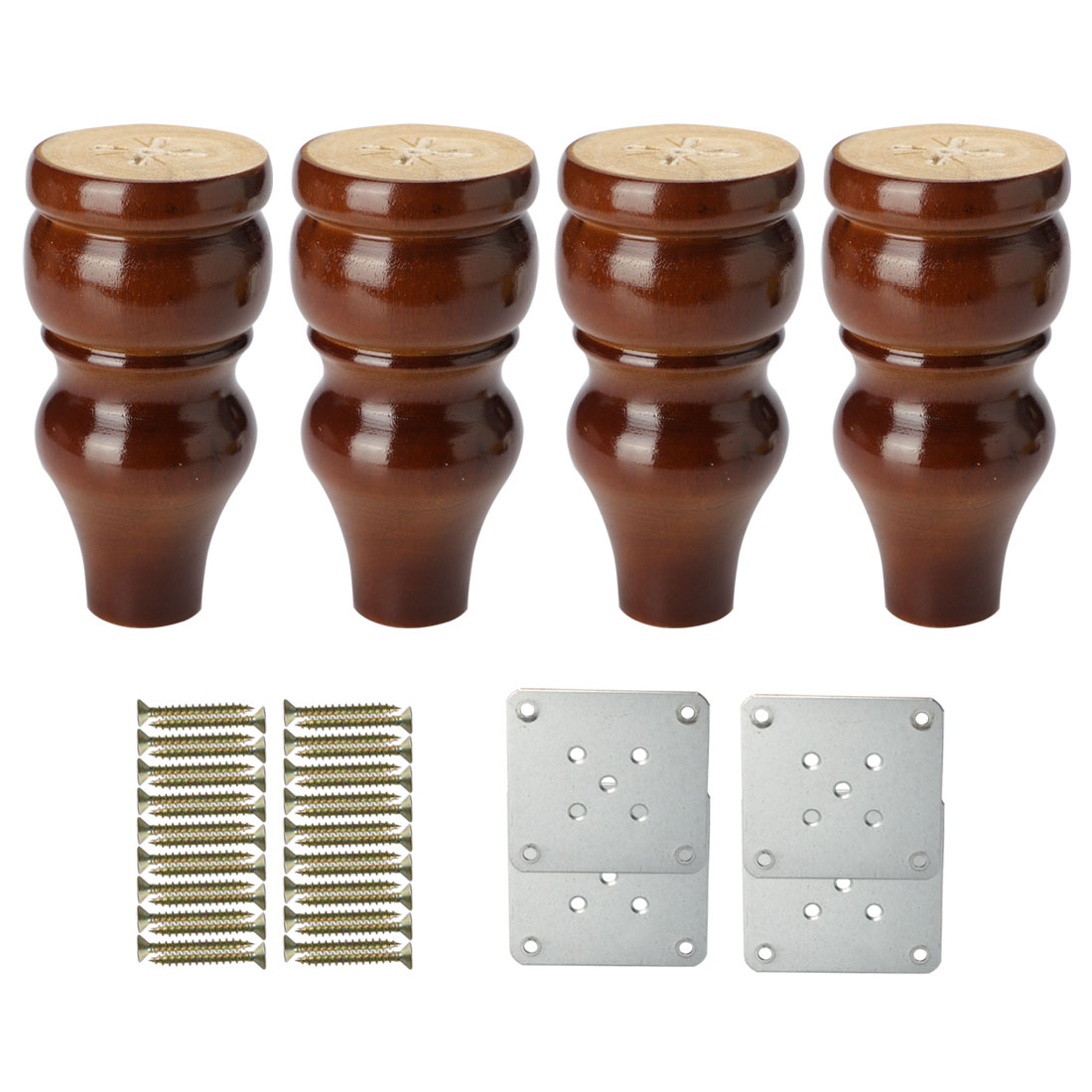 6" Wood Furniture Leg Chair Table Feet Leg Replacement Adjuster Set of