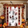 thumbnail image 2 of Cortina de ventana grande de 30 x 60 pulgadas, agrega terror a tu decoración, cubierta de puerta con huella de mano sangrienta espeluznante para Halloween, 2 of 8