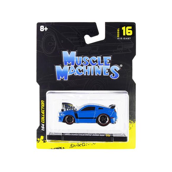 Muscle Machines 15544bl 2013 Ford Mustang Boss 302 Light Blue with Black Stripes 1-64 Scale Diecast Model Car
