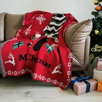 Fuebueo Fleece Blanket,Throw/Travel/Twin/Queen Size Blanket Christmas Prints Cozy, Fuzzy and Lightweight