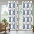 thumbnail image 4 of Navy Blue Grey Leaves Outdoor Curtains for Patio Waterproof,Windproof Privacy Curtains with Weighted Bottom,Summer Tropical Plant Aesthetics Outside Drapes for Picnic Garage Yard 54"x95" 1 Panel, 4 of 8