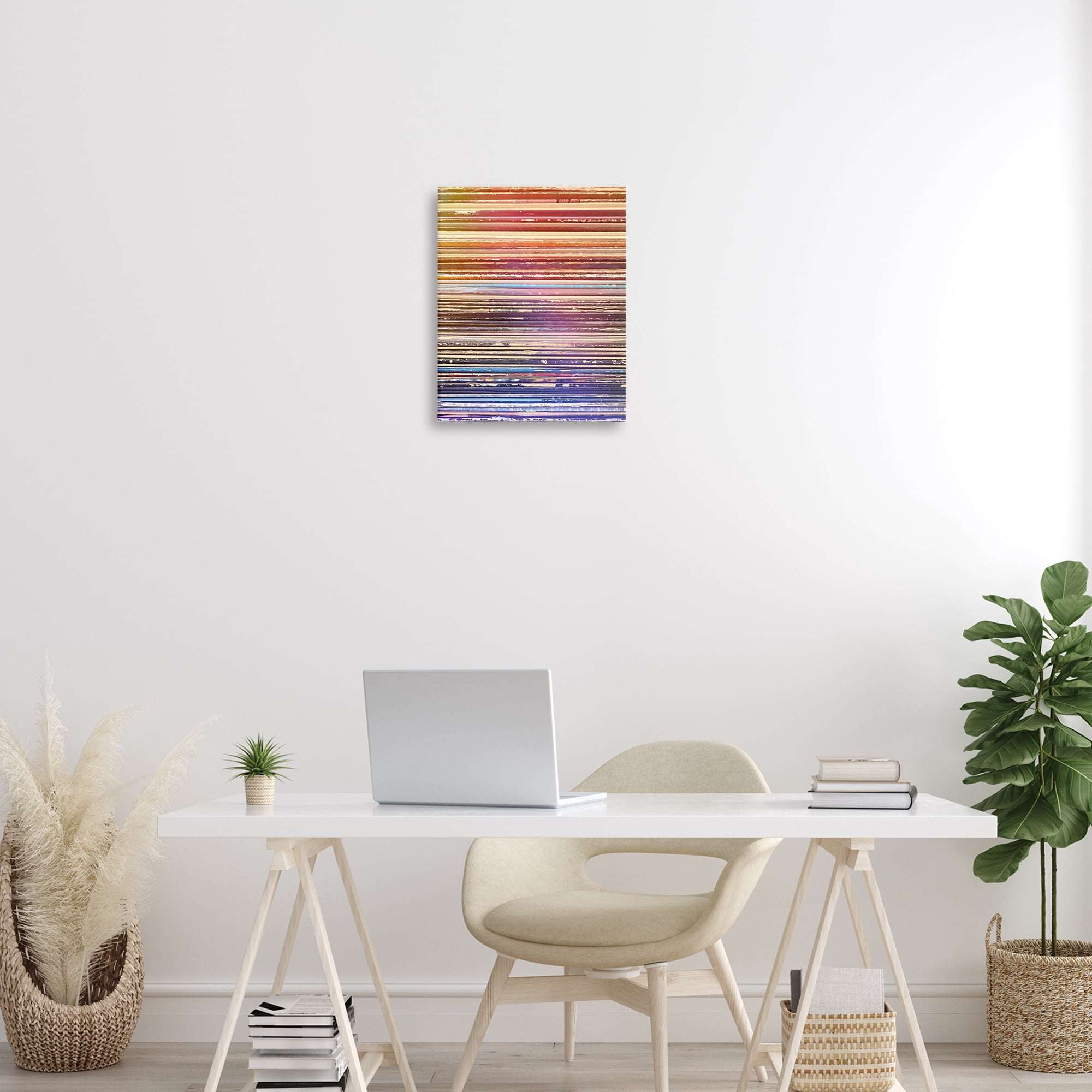 Stupell Industries Music Album Record Edges Abstract Painting Wrapped Canvas Art Print Wall Art, 16 x 20