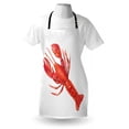 thumbnail image 4 of Lobster Apron, Watercolor Effect Crustacean Image Mediterranean Sea Food Cuisine Concept, Unisex Kitchen Bib with Adjustable Neck for Cooking Gardening, Adult Size, White and Vermilion, by Ambesonne, 4 of 4