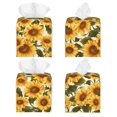 thumbnail image 2 of Yiaed Romantic Elegant Sunflower Print Tissue Box Cover, PU Leather Decorative Organizer for Tabletop, Bathroom, Car, Office Creative Decorative, 2 of 7