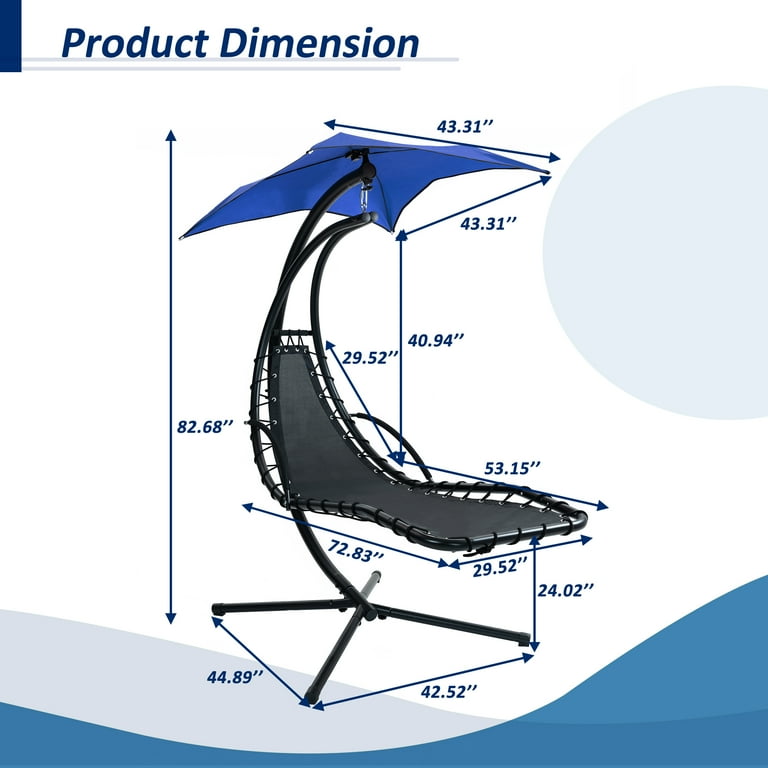 Aukfa Hammock Chair Zero Gravity Lounger Chair with Canopy