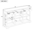 thumbnail image 4 of Ktaxon Wooden 3-Shelf Console Table, Sofa Table, Kitchen Buffet Sideboard with 3-Drawers for Entryway, Living Room, Bedroom, Home, Antique White, 4 of 11
