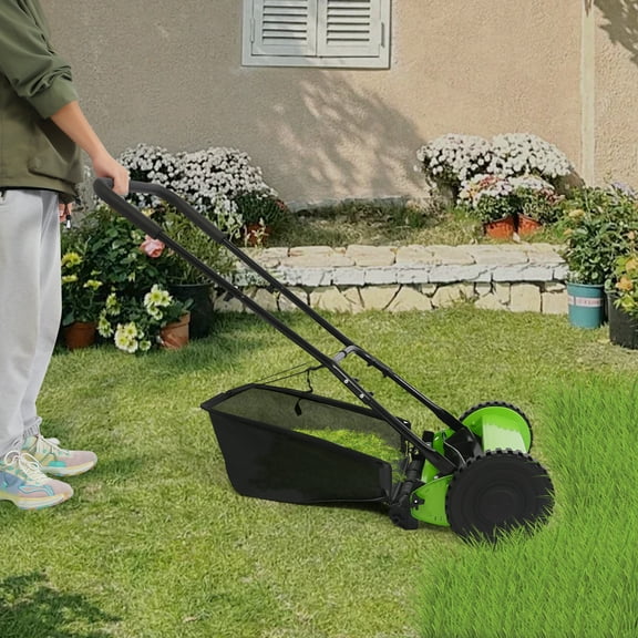 Push Lawn Mowers, Push Reel Lawn Mower, Push Lawn Mowers with Grass Catcher for Daily Maintenance and Trimming of Small and Medium-sized Lawns