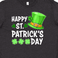 thumbnail image 4 of Inktastic Happy St. Patrick's Day Green Hat and Clovers Youth T-Shirt, 4 of 5