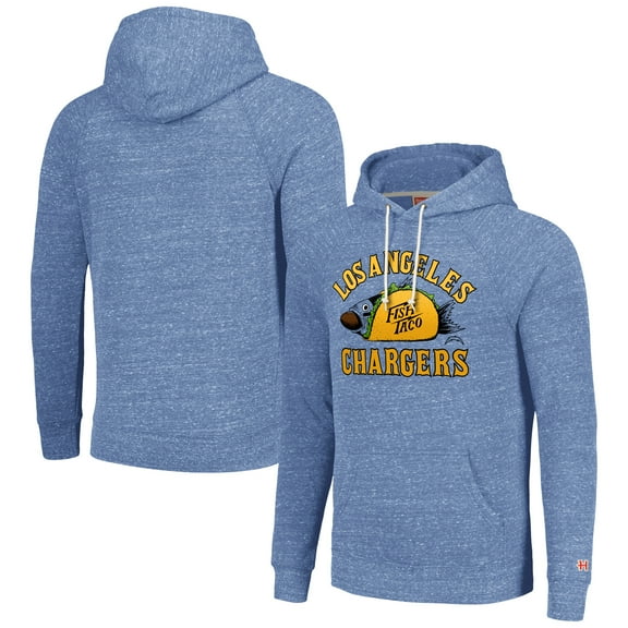 Unisex Homage Light Blue Los Angeles Chargers NFL x Guy Fieri-s Flavortown Tri-Blend Pullover Hoodie