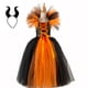 thumbnail image 2 of Vestido largo de bruja para niñas y niños para Halloween, regalo, tocado, vestido de malla de rendimiento, vestido de princesa para festival de fantasmas, 2 of 6