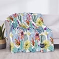 thumbnail image 3 of Honeii Cactus1 print throw blanket, crafted from cozy cotton flannel, offers versatile home decor as a bedding suitable for all seasons.-80"x60", 3 of 6