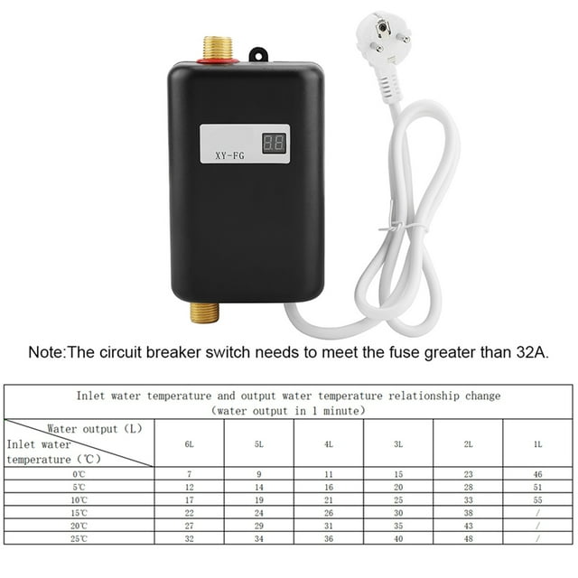 Hot Water Heater LCD Digital Temperature Water Heater Bath Room For Kitchen