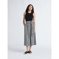 thumbnail image 2 of Free Assembly Women's and Women's Plus Cotton Button Front Midi Skirt with Paperbag Waist, Sizes XS-4X, 2 of 5