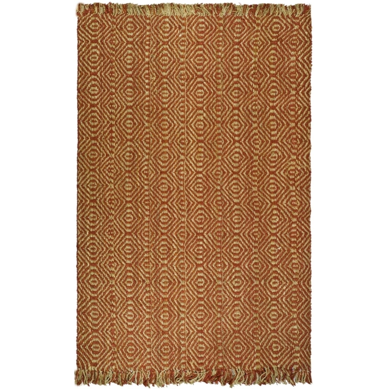 SAFAVIEH Natural Fiber Linden Geometric Jute Runner Rug, Rust, 2'6" x 6'