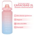 thumbnail image 2 of Botella de agua Onof  BAP-2L 2Litros Termo de agua Rosa con Azul Motivacional con Marcador de Tiempo, 2 of 4