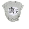 thumbnail image 1 of T-shirts Citrouille d'Automne pour Femmes, Amusants, à Manches Courtes, Graphiques d'Halloween, Décontractés, pour Fête, Hauts, 1 of 6