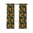 thumbnail image 7 of Sunflowers Blackout Curtains for Bedroom, Farmhouse Botanical Blossom Florals Butterfly Thermal Insulated Kitchen Drapes with Grommets, Light Blocking Window Treatment, 2 Panels 52" x 63", 7 of 7