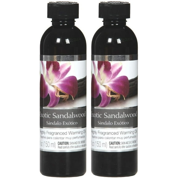 Hosley's Set of 2, 5 oz Exotic Sandalwood Fragrance Warming Oils. Ideal Gift for Weddings, spa, Reiki, Meditation, Bathroom Settings. P1