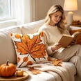 thumbnail image 4 of PiGOGI Orange Thanksgiving Pillow Covers Fall Throw Pillow Cases Orange Cushion Covers Soft Home Decor for Sofa Bedroom Polyester, 4 of 7