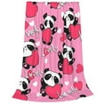 thumbnail image 2 of Zufioo Panda Heart Valentine Pink Fleece Blanket Queen Size,Plush Bed Blanket,Ultra Soft Throw Blanket,Plush Fuzzy Cozy Blanket Perfect for Bed,Couch-60"x50", 2 of 7